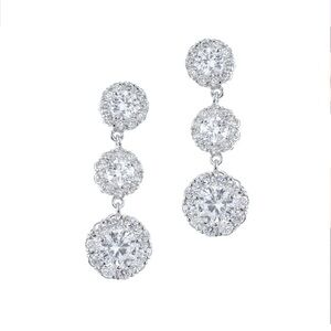 Kenneth Jay Lane Triple Drop Crystal Earrings